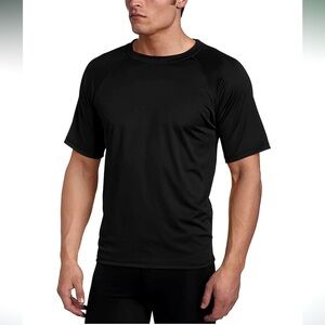 NWT Kanu Surf Men's Short Sleeve UPF 50 Swim Shirt Rash Guard in Black, Size XXL
